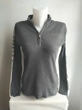 Pull Col Zippé Femmes 100% Coton - Tommy Hilfiger - Taille M