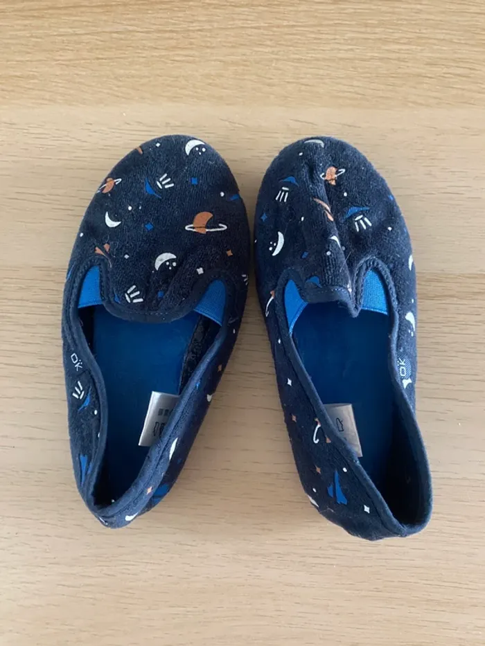 Chaussons pantoufles garçon bleu étoile planète galaxie système solaire okaidi pointure 30 - photo numéro 6