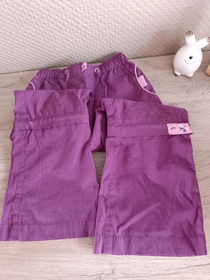 Pantalon pantashort violet fille 4 ans - photo numéro 2