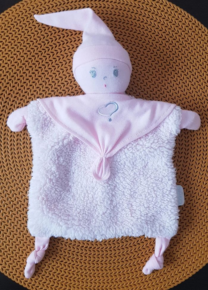 Doudou plat rose corolle