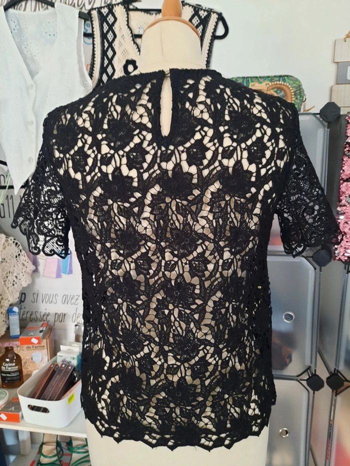 Haut macramé noir Zara 34 neuf sans étiquette #lora11femme34 - photo numéro 5