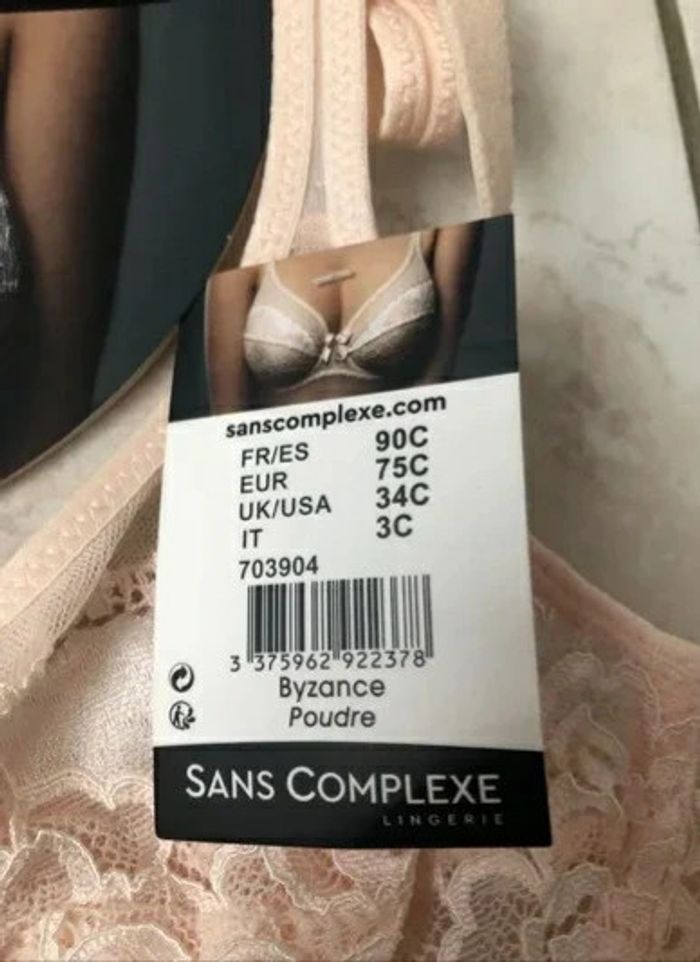Soutien-gorge sans complexe couleur pêche taille 90c neuf avec son etiquette - photo numéro 3