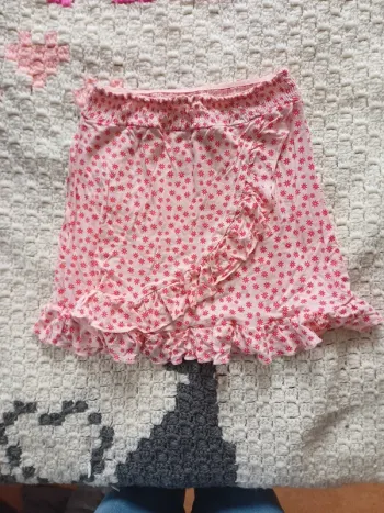 Jupe taille élastique à fleurs