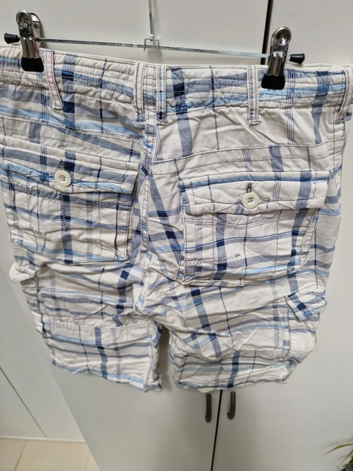 Short Bermuda Blanc A Rayures Bleues - photo numéro 4