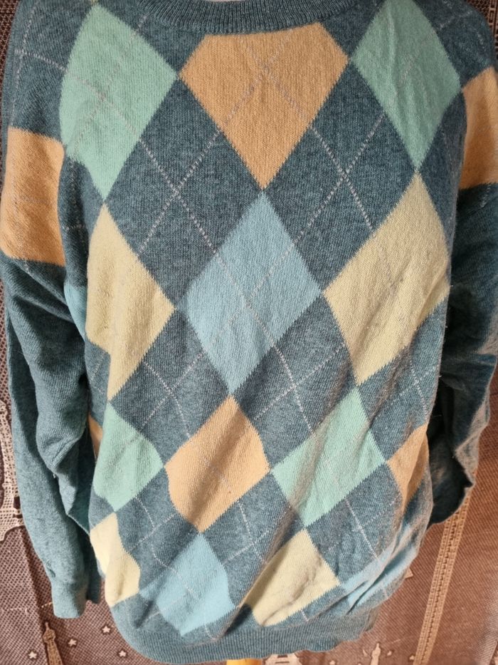 Pull d'hiver à motifs losanges style vintage taille M mixte - photo numéro 2