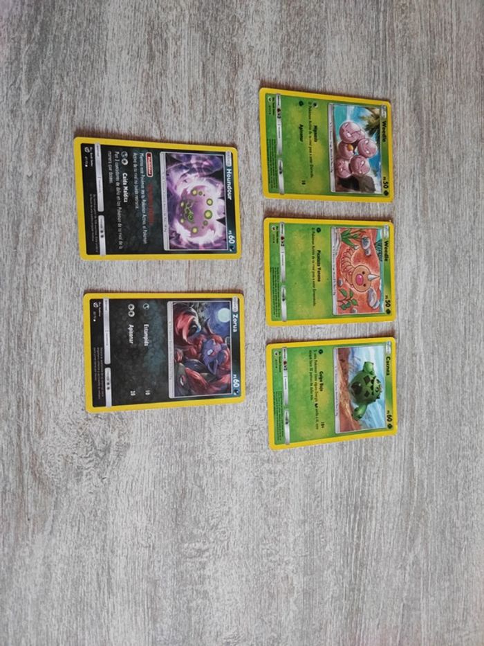 Lot de 5 cartes Pokémon version ES weedle / weedle / cacnea / houndour / zorua