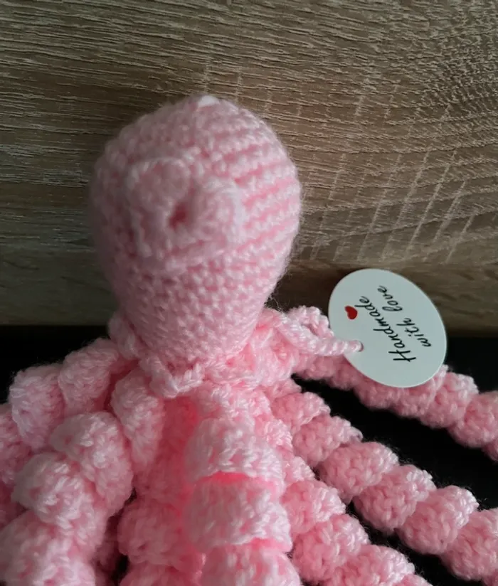 Pieuvre pour bébé prématuré rose avec cœur Prématuré, jusqu'à 44cm·Neuf avec étiquette Fait Main - photo numéro 3
