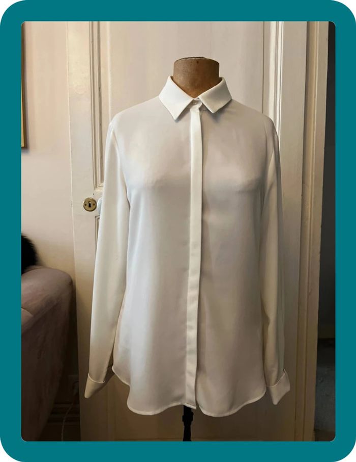 Chemise Sagane acétate offwhite taille 38 - Anne Fontaine - photo numéro 8