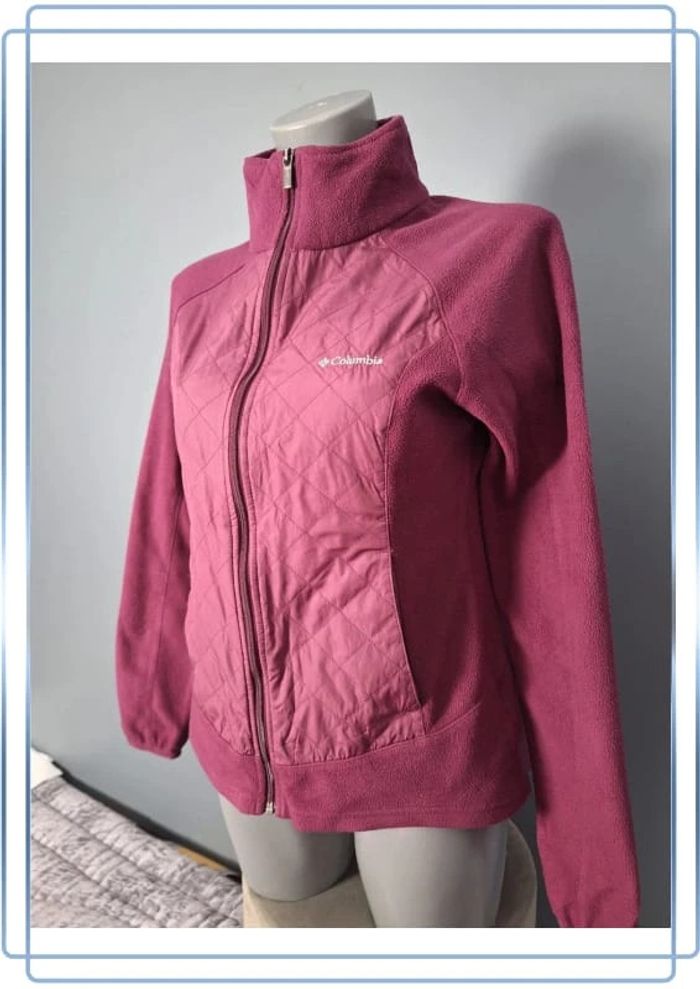 Polaire full zip columbia légère bi matiere femme / violet taille S brodé 259 - photo numéro 5