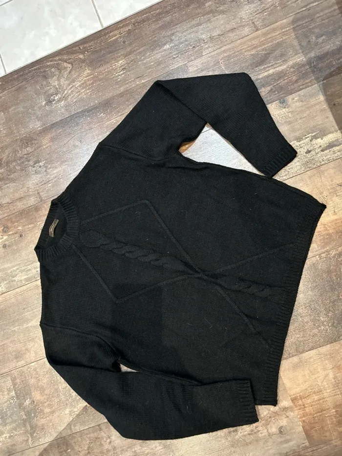 Pull noir 30% laine - photo numéro 2