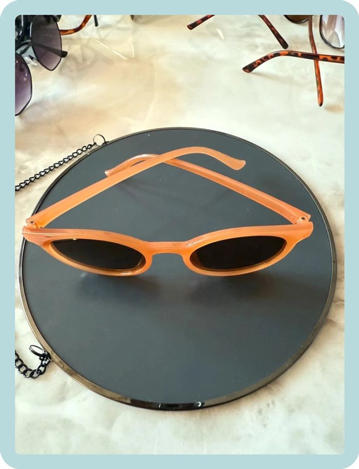 Lunette de soleil ronde abricot - photo numéro 3