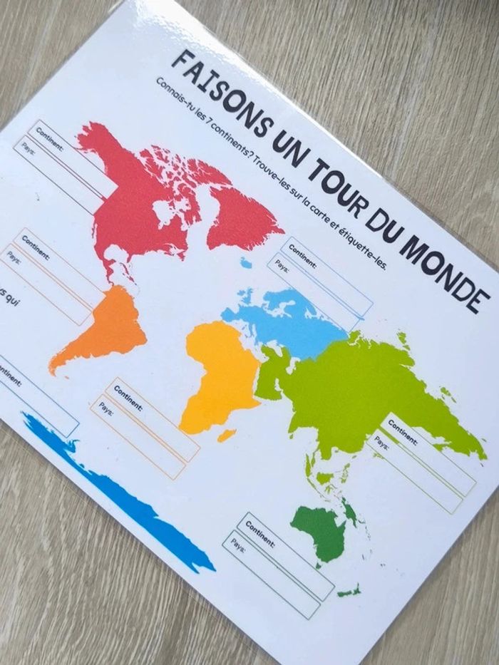 Carte du monde à remplir