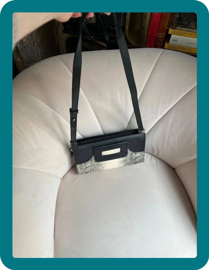 Sac pochette porté main ou épaule façon cuir exotique - Anne Fontaine - photo numéro 2