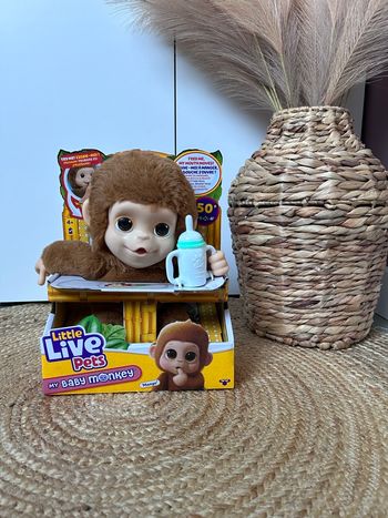 🐒Little Live Pets –Mon Bébé Singe “Mango” NEUF & trop craquant ! 💛