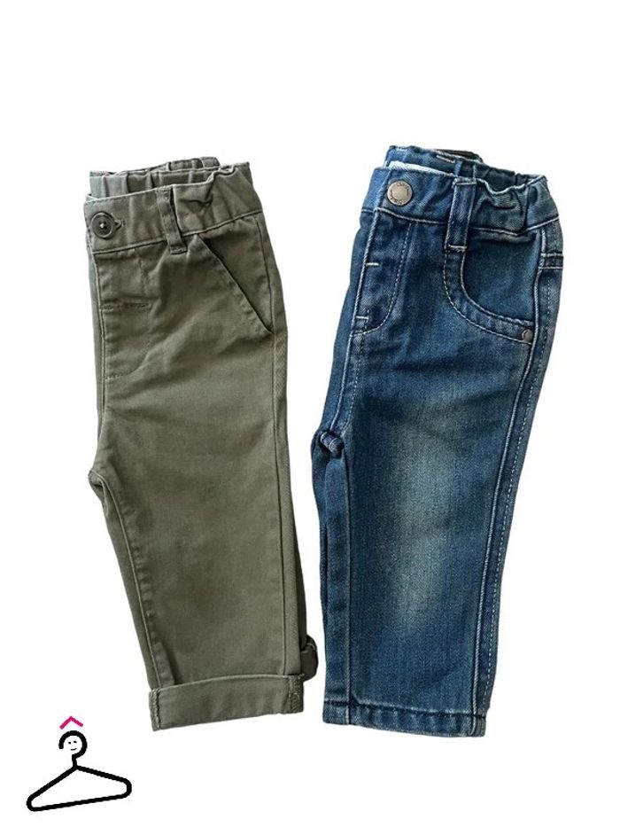 LOT de 2 pantalons bébé garçon 6 mois (67-68 cm) - photo numéro 2