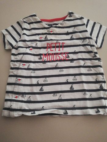 Tee shirt manche courte garcon terre de marins 9 mois
