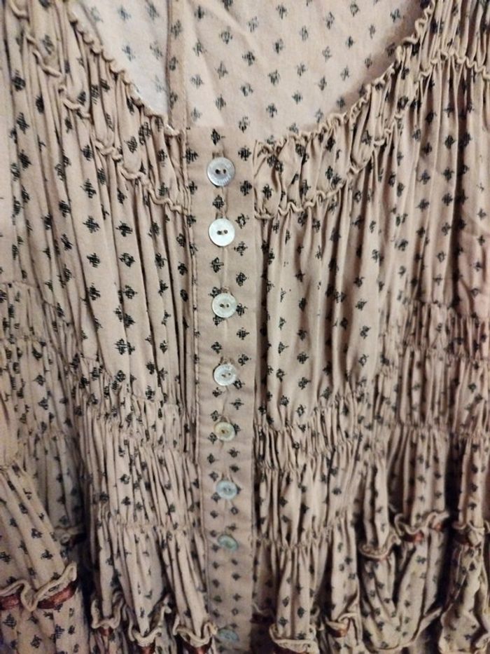 Top marron plissé boutons vintage M/38 y2k - photo numéro 8