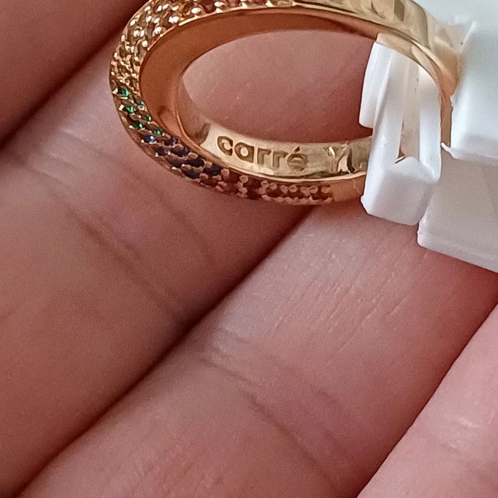 Bague doré à l'or fine et pierre zircon de la marque carré y - photo numéro 5