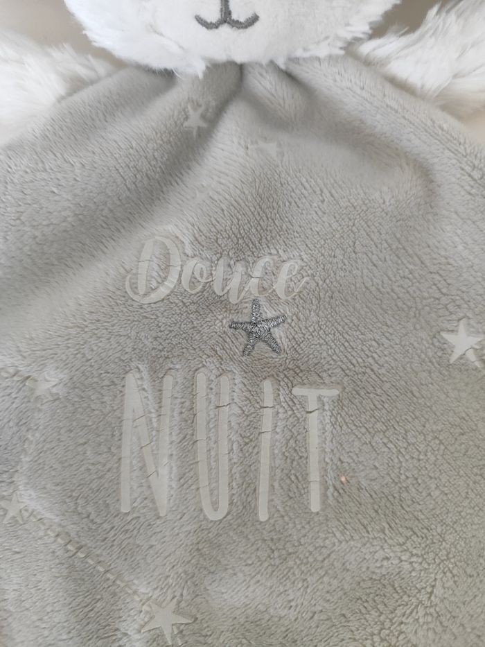 Doudou plat lapin mots d'enfants Leclerc - photo numéro 2