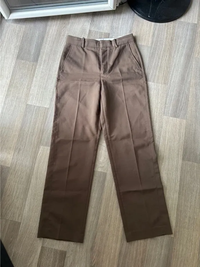 Pantalon costume large marron