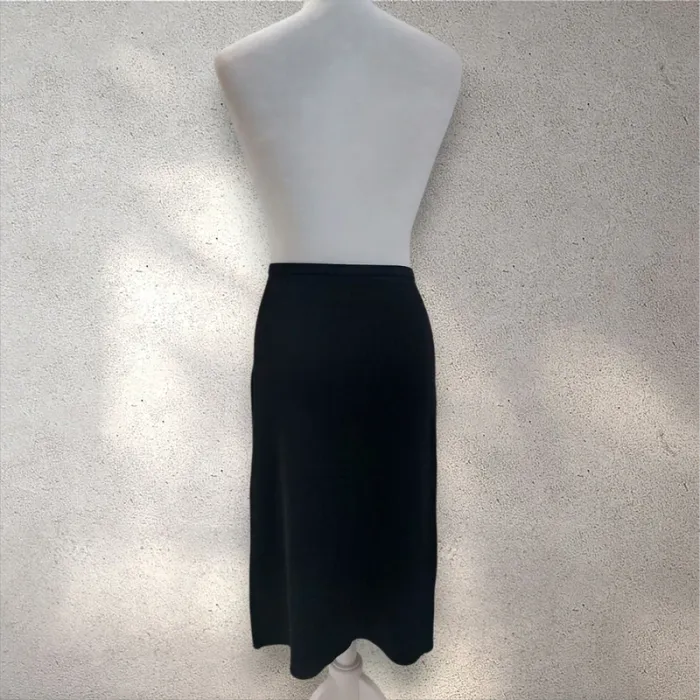 Jupe longue fendue noire taille élastique avec laçage 42 - photo numéro 4