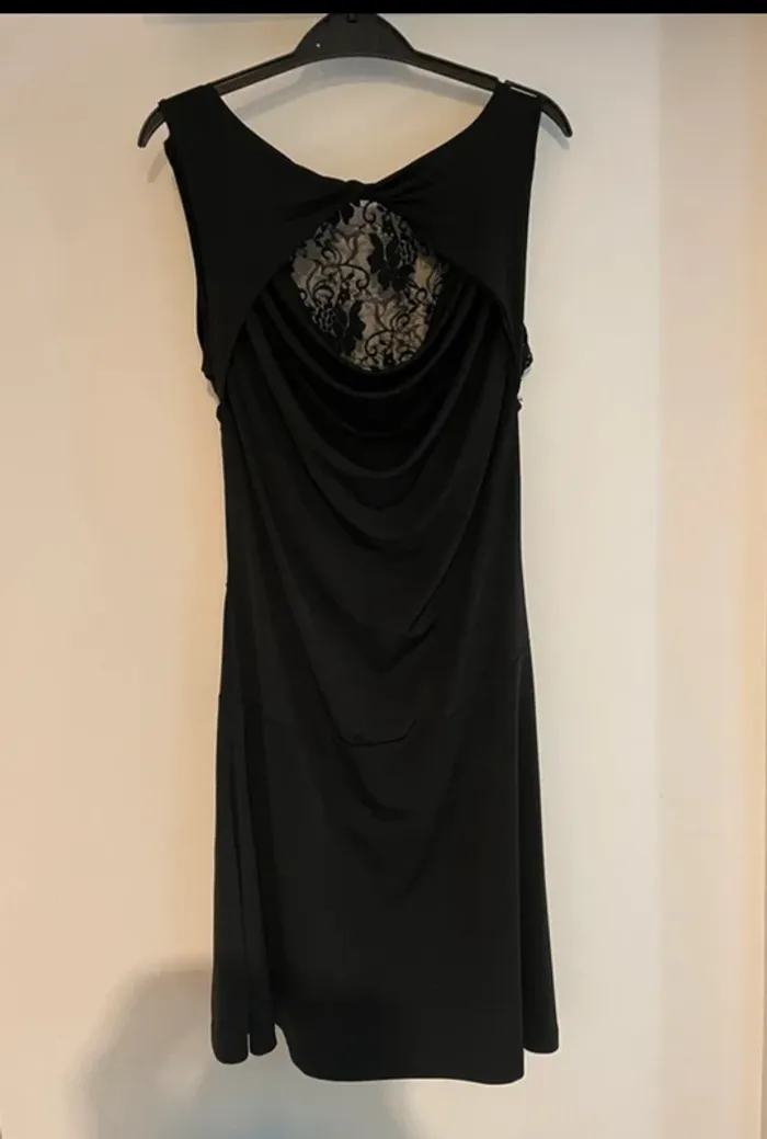 Robe noire Made in Italy dos dentelle - T.XS - photo numéro 5