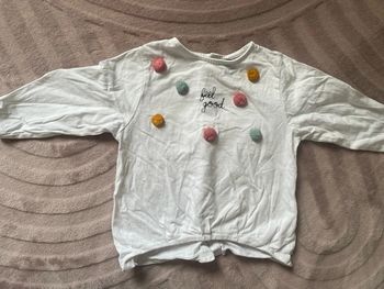 T-shirt manche longue pompom 12 mois
