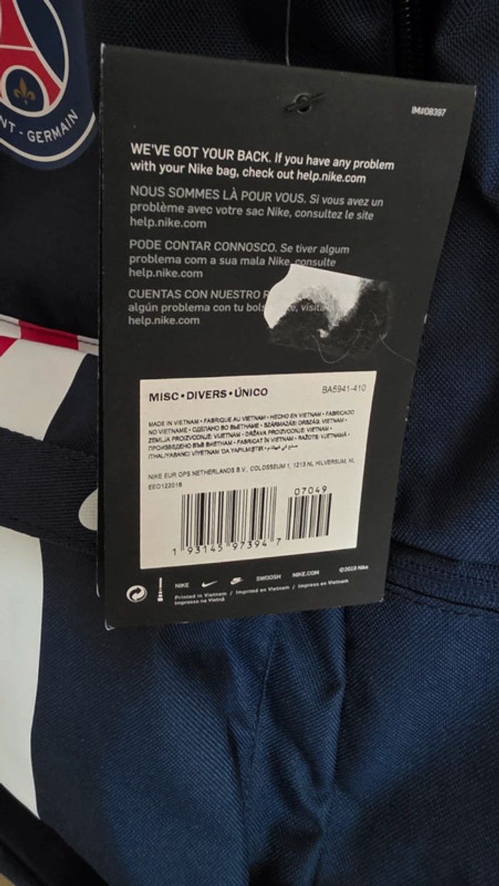 PSG Nike Stadium Paris Saint Germain Sac à Dos 2019 Neuf Officiel Vintage - photo numéro 3