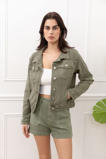Veste en jeans kaki