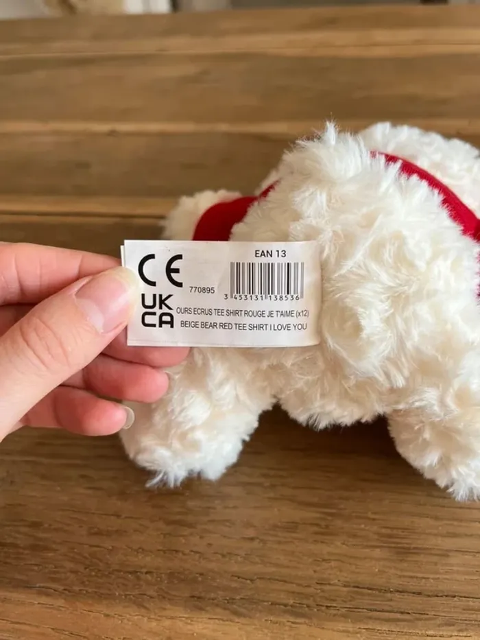 Peluche ours « Je t’aime » neuf - photo numéro 4