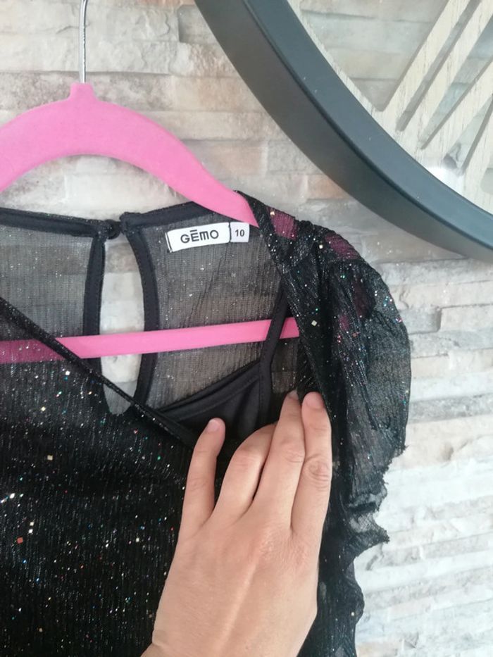 Robe paillettes portée 1seule fois gemo 10ans #10ans_krocaro - photo numéro 3