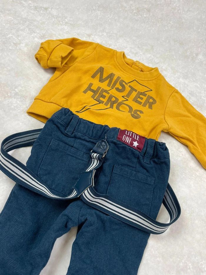 Tenue bébé garçon 3 mois bretelles