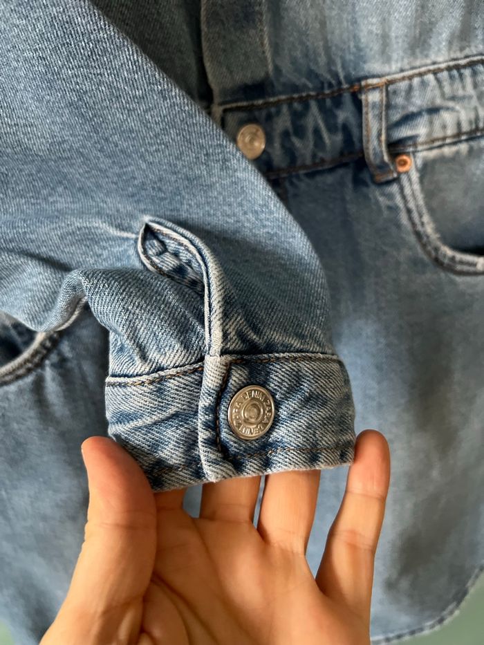 💙 Robe Chemise tendance en Jean Zara Patchwork – 13/14 ans (164 cm) / Convient XS-S - photo numéro 5