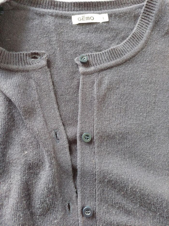 Gilet à boutons  bleu marine L - photo numéro 4