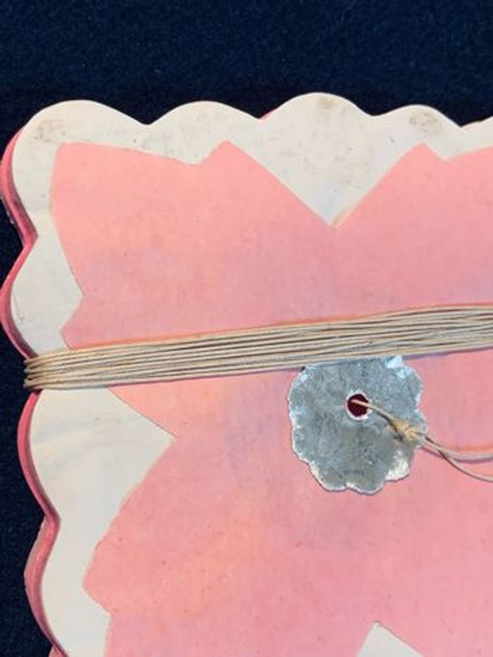 Guirlande en papier avec fil couleur rose et blanc Carrés - photo numéro 3