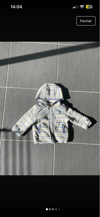 Veste Sergent Major à rayures sweat pull chaud 86cm 18/24mois