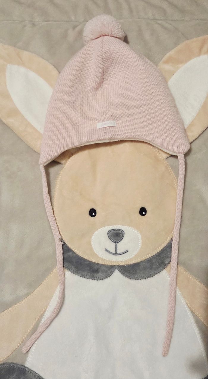 Bonnet chaud rose bébé fille Jacadi taille 41 / 3 mois - photo numéro 2