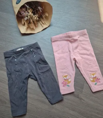Magnifique lots de 2 leggings DPAM 9 mois