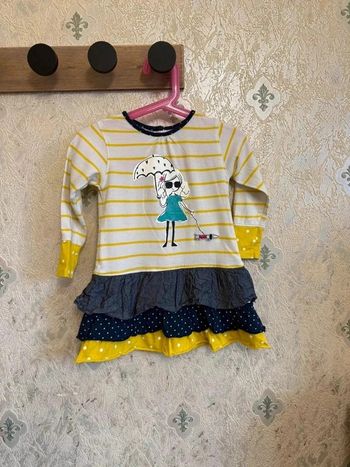 Robe Fille La Compagnie des Petits - Volants & Joli Motif - Taille 2 Ans - Très Bon État
