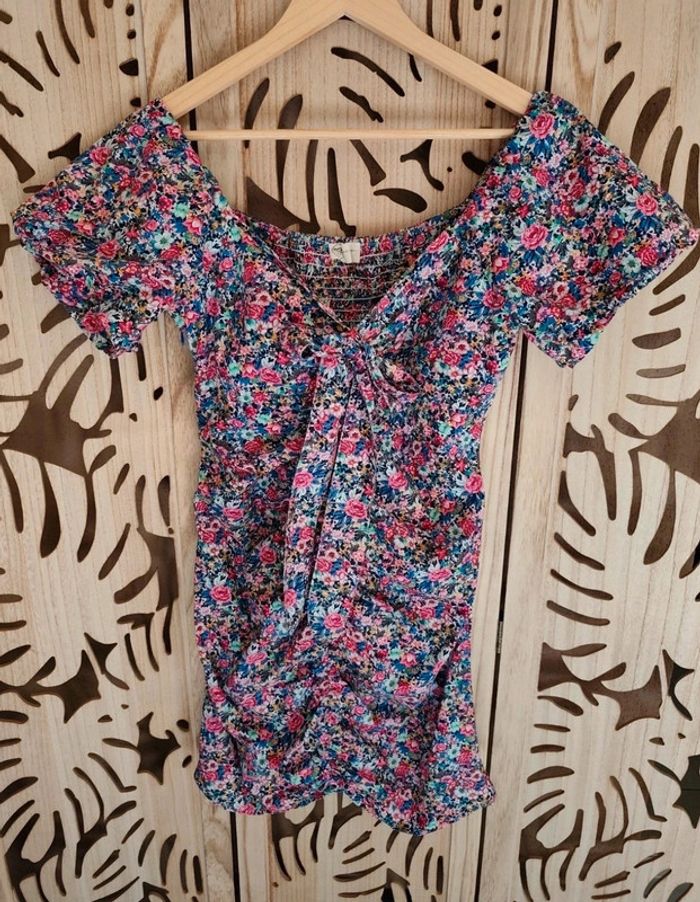 Robe imprimée fleurie manches bouffantes T L BSB jeans - photo numéro 12