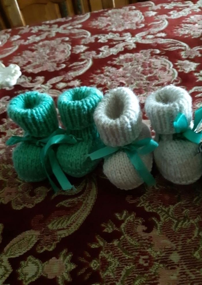 Paire de chaussons laine bébé - photo numéro 2