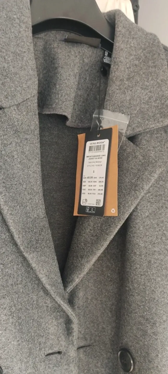 Vero Moda manteau classique gris foncé taille S neuf - photo numéro 6