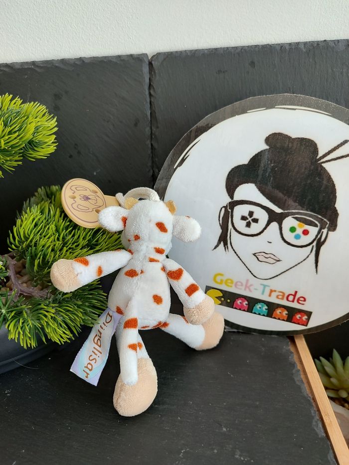 doudou peluche attache tétine vache blanc marron diinglisar tâches DD003176 - photo numéro 2