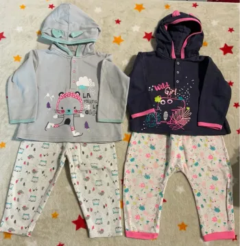 Lot 2 Ensembles Molletonnés Petit Béguin Marine et Gris Spécial Rentrée