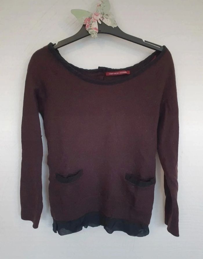 Pull marron noir comptoir des cotonniers taille xs