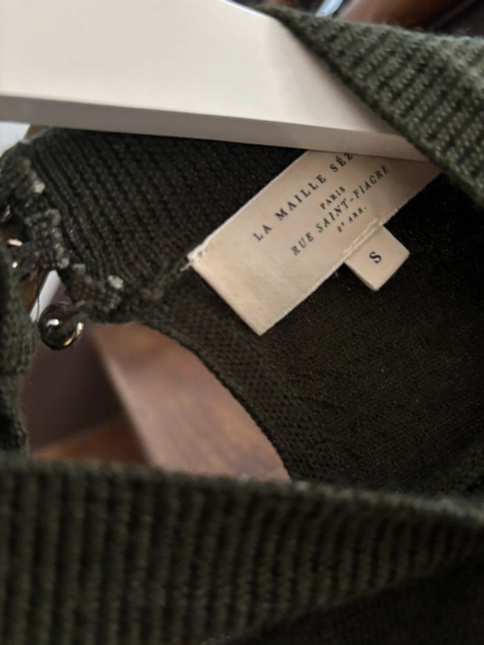 Pull laine mérinos Sezane Kaki - photo numéro 3