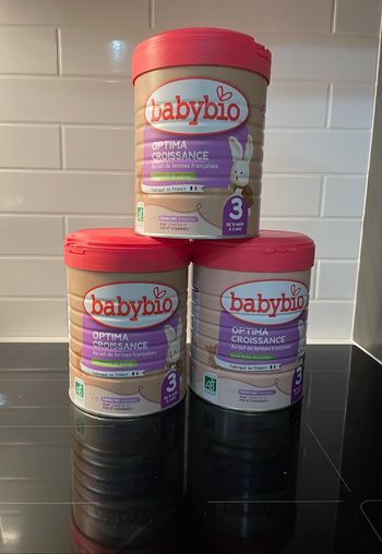 3 boîtes de lait Babybio croissance 3e âge