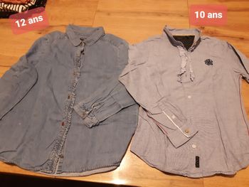 Lot de 2 chemises jean 10-12 ans
