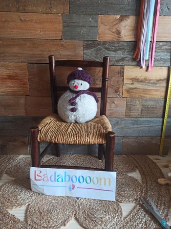 Peluche crochet laine bonhomme de neige tbe