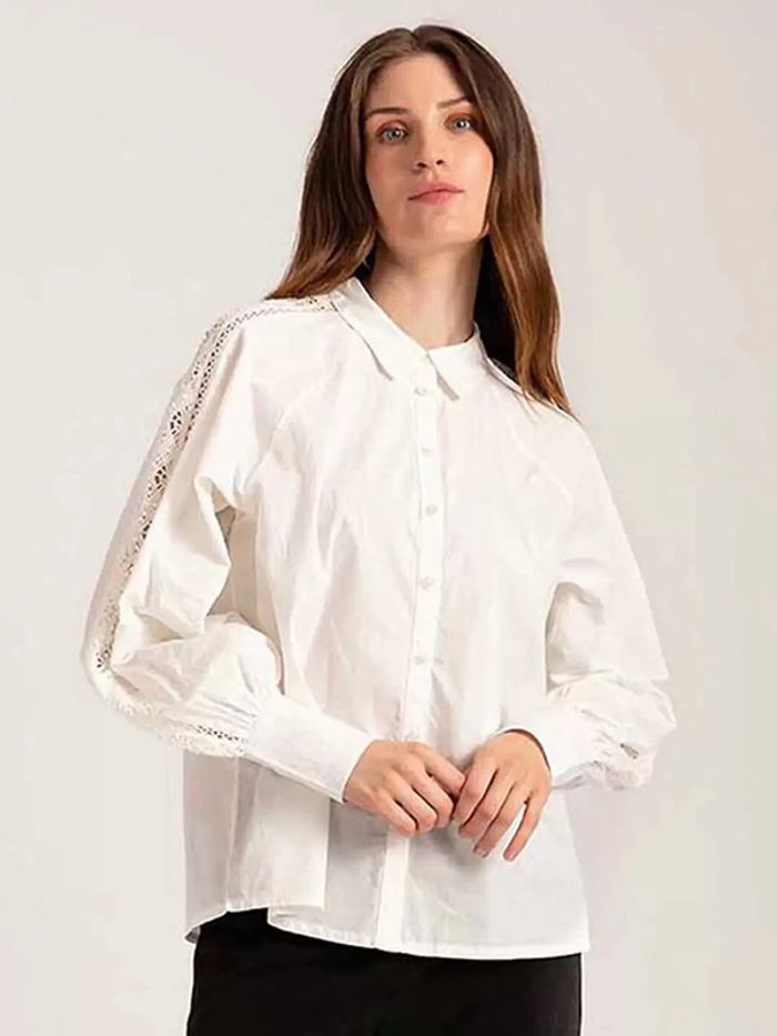 Chemise blanche manches dentelle - photo numéro 5